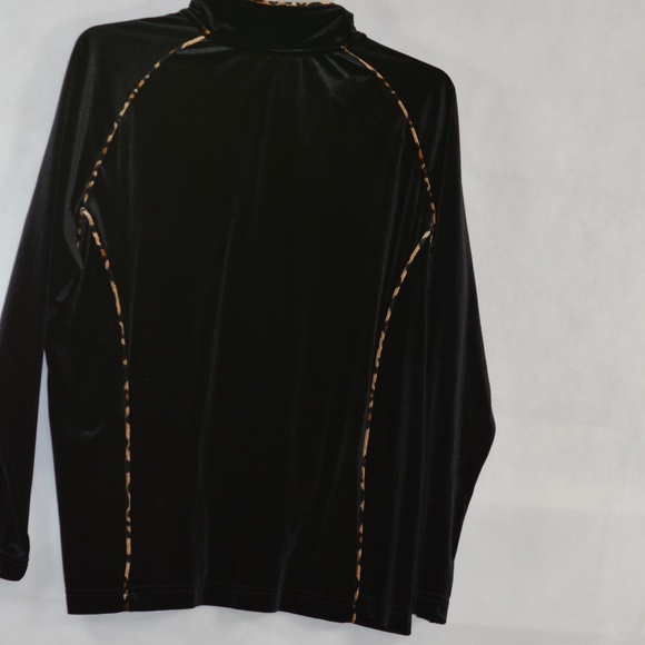 Black Stretch Velvet Coldwater Creek Top SZ XL NWOT - Picture 9 of 9